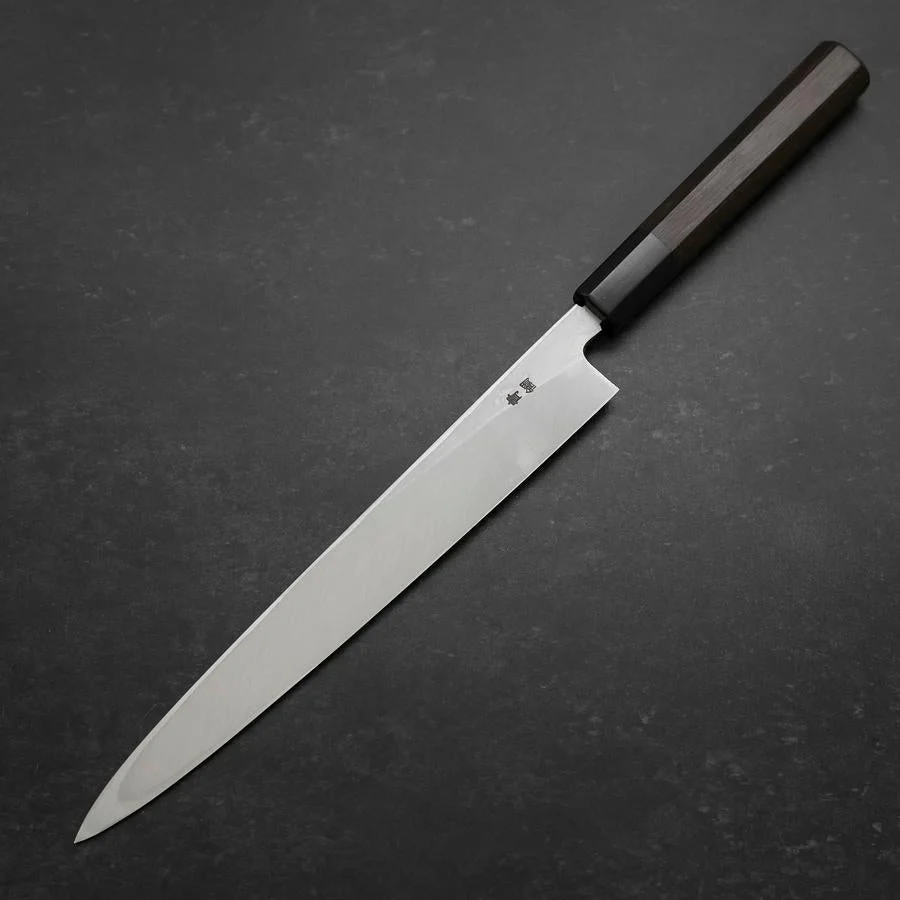 Yanagiba Blue Steel #2 Suminagashi Büffelhorn und Ebenholz Griff 240mm - Image 2