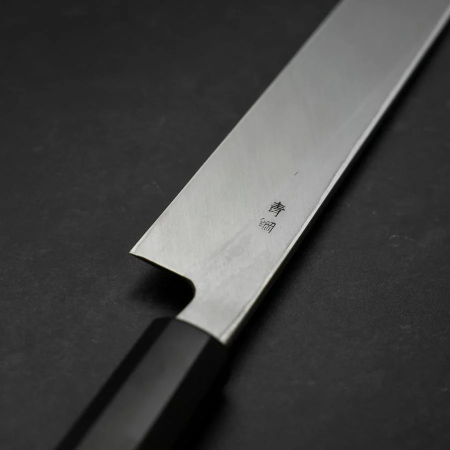 Yanagiba Blue Steel #2 Suminagashi Büffelhorn und Ebenholz Griff 270mm - Image 3