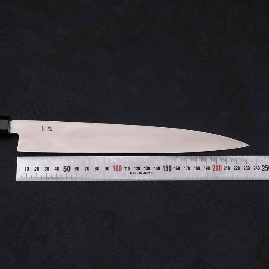 Yanagiba (Linkshand) Silver Steel #3 Kasumi Büffelhorn und Ebenholz Griff 240mm - Image 7