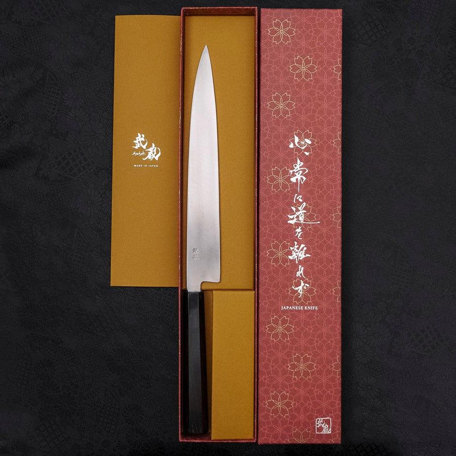 Yanagiba (Linkshand) Silver Steel #3 Kasumi Büffelhorn und Ebenholz Griff 240mm - Image 8