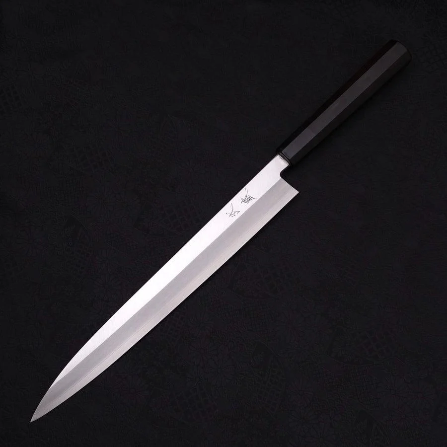 Yanagiba (Linkshand) Silver Steel #3 Kasumi Büffelhorn und Ebenholz Griff 300mm - Image 2