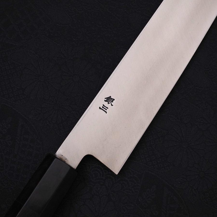 Yanagiba (Linkshand) Silver Steel #3 Kasumi Büffelhorn und Ebenholz Griff 300mm - Image 3