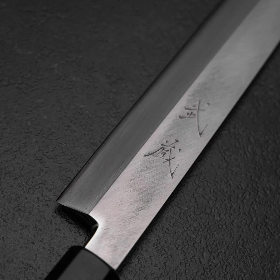 Yanagiba Linkshand Silver Steel #3 Kasumi Büffelhorn und Magnolienholz Griff 260mm - Image 3