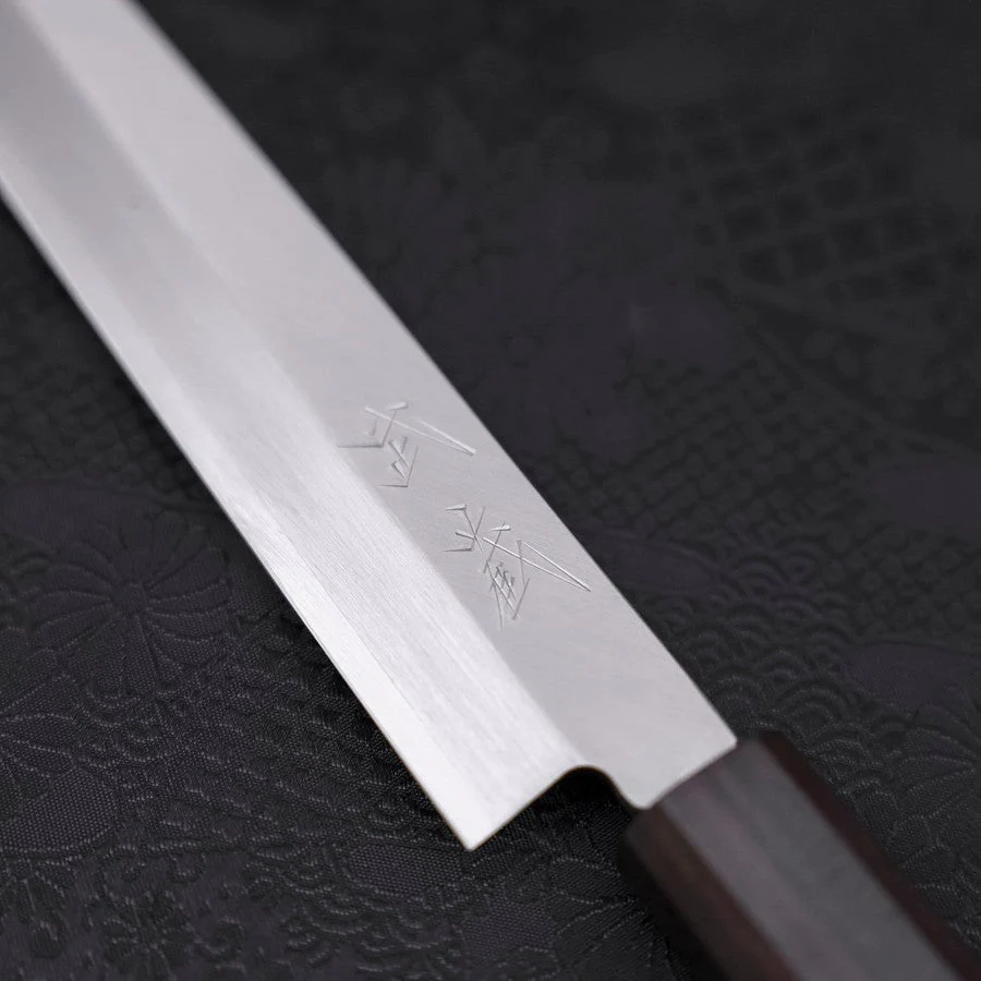 Yanagiba (Linkshand) AUS-10 Kasumi Büffelhorn und Magnolienholz Griff 210mm - Image 3