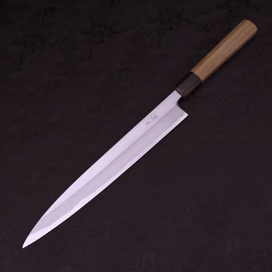 Yanagiba (Linkshand) White Steel #1 Büffelhorn und Magnolienholz Griff 270mm