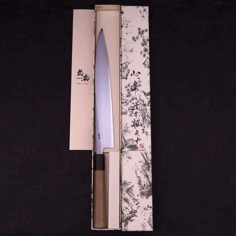 Yanagiba (Linkshand) White Steel #1 Büffelhorn und Magnolienholz Griff 270mm - Image 8