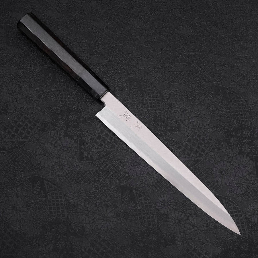 Yanagiba Silver Steel #3 Kasumi Büffelhorn und Ebenholz Griff 210mm