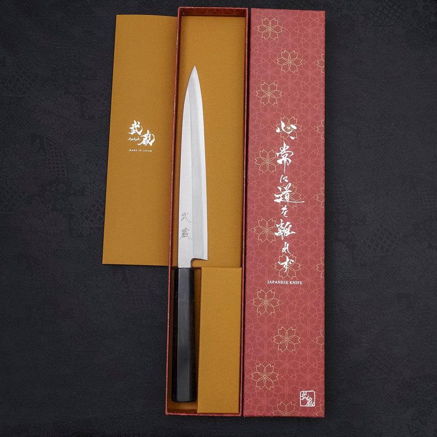 Yanagiba Silver Steel #3 Kasumi Büffelhorn und Ebenholz Griff 210mm - Image 8