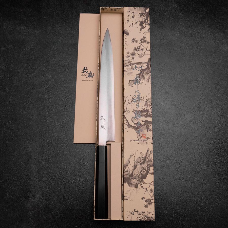 Yanagiba Silver Steel #3 Kasumi Büffelhorn und Ebenholz Griff 260mm - Image 8