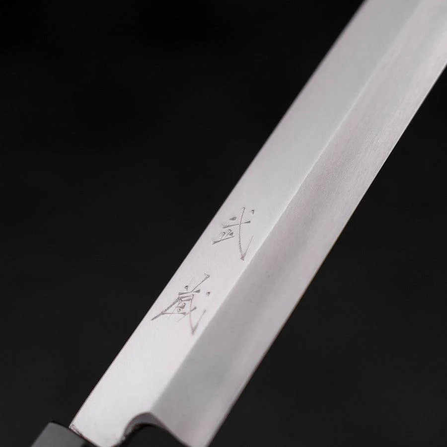 Yanagiba Silver Steel #3 Kasumi Büffelhorn und Teakholz Griff 270mm - Image 3