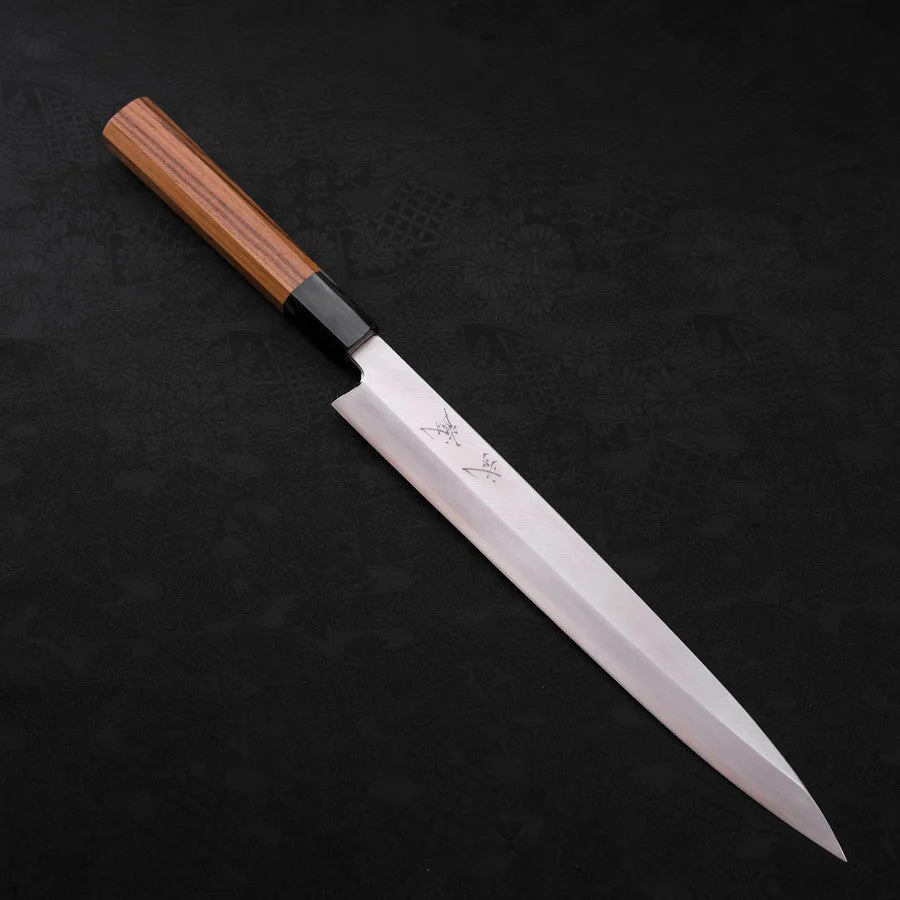 Yanagiba Silver Steel #3 Kasumi Büffelhorn und Teakholz Griff 270mm
