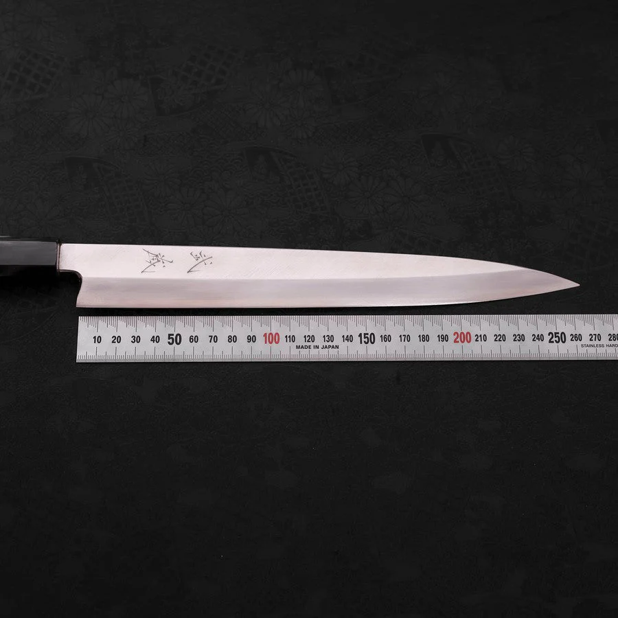 Yanagiba Silver Steel #3 Kasumi Büffelhorn und Teakholz Griff 270mm - Image 7