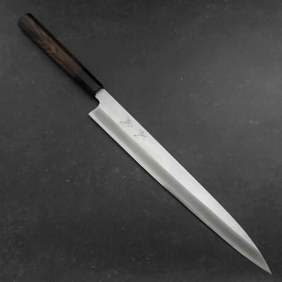Yanagiba Silver Steel #3 Kasumi Büffelhorn und Ebenholz Griff 300mm