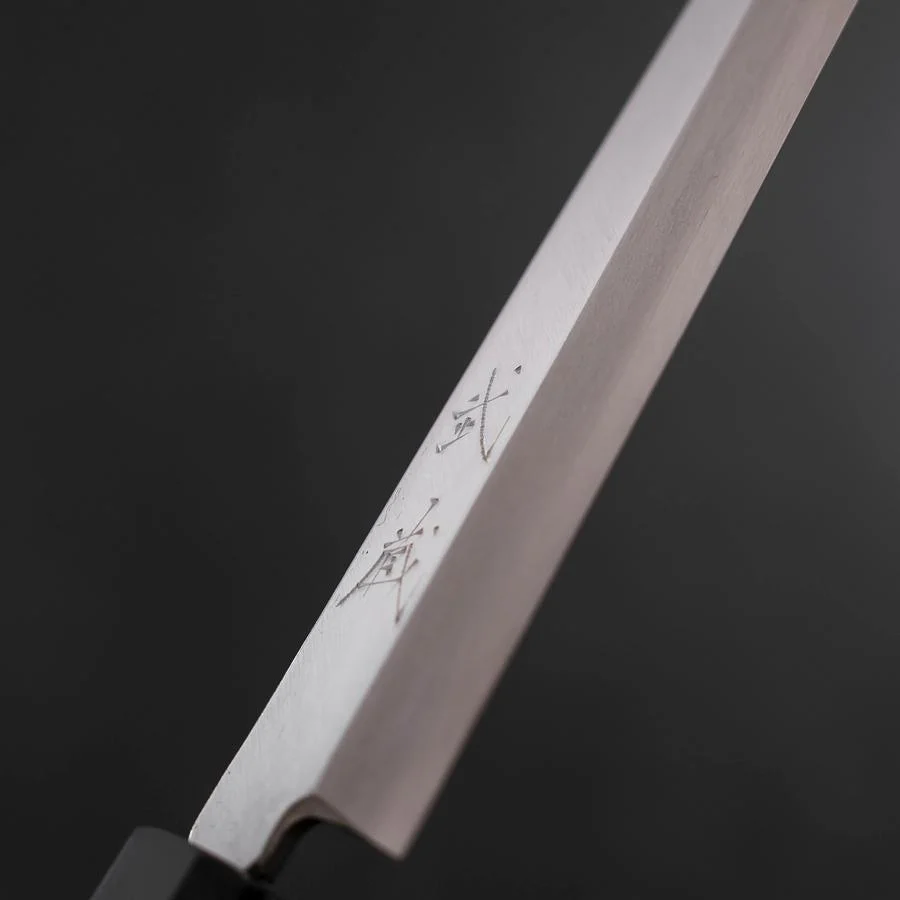 Yanagiba Silver Steel #3 Kasumi Büffelhorn und Teakholz Griff 200mm - Image 3