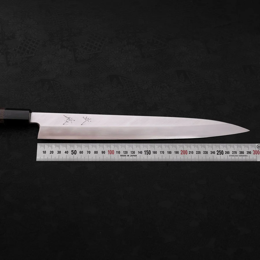 Yanagiba Silver Steel #3 Kasumi Büffelhorn und Wenge Griff 300mm - Image 7