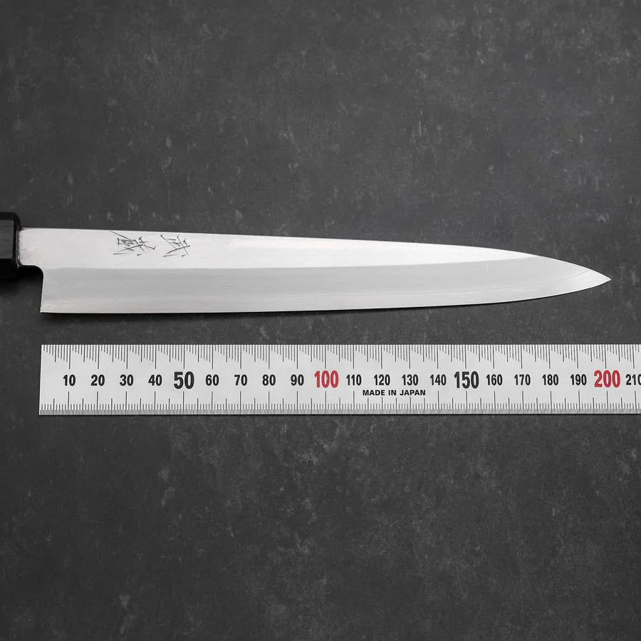 Yanagiba Silver Steel #3 Kasumi Dunkelblauer Urushi Griff 200mm - Image 7