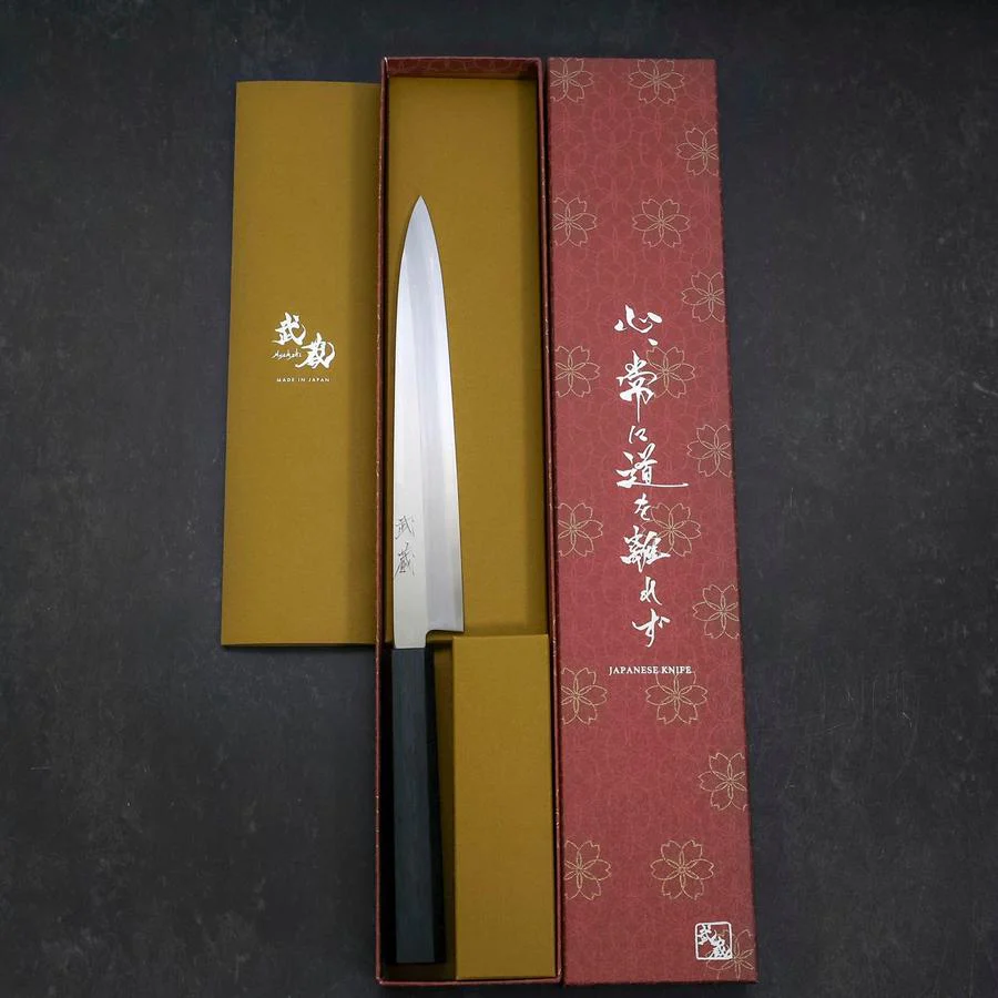 Yanagiba Silver Steel #3 Kasumi Dunkelblauer Urushi Griff 200mm - Image 8