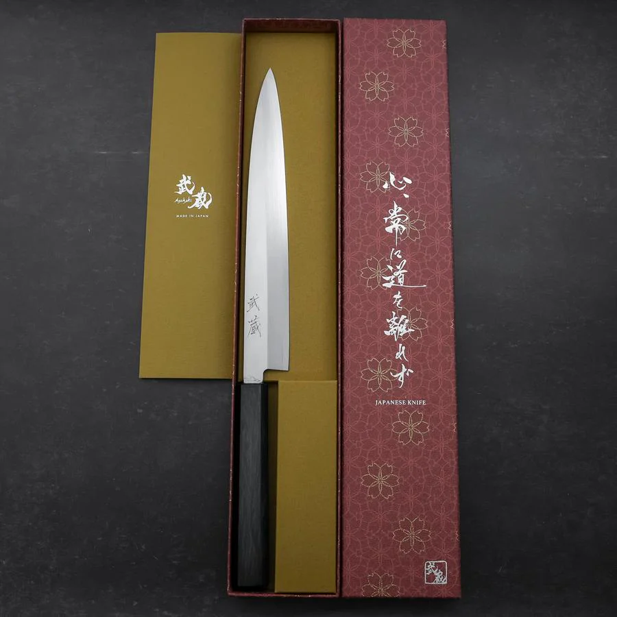 Yanagiba Silver Steel #3 Kasumi Urushi Griff In Dunkelblau 240mm - Image 8
