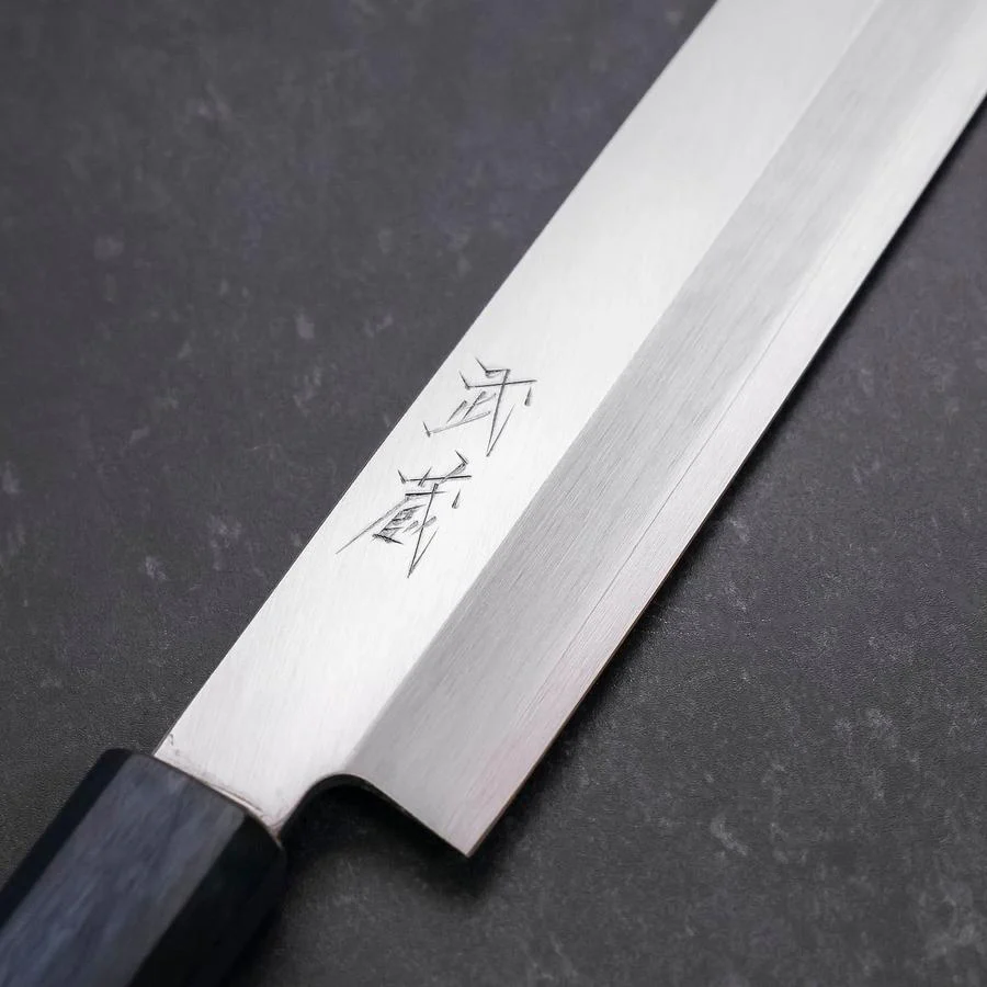 Yanagiba Silver Steel #3 Kasumi Dunkelblauer Urushi Griff 260mm - Image 3
