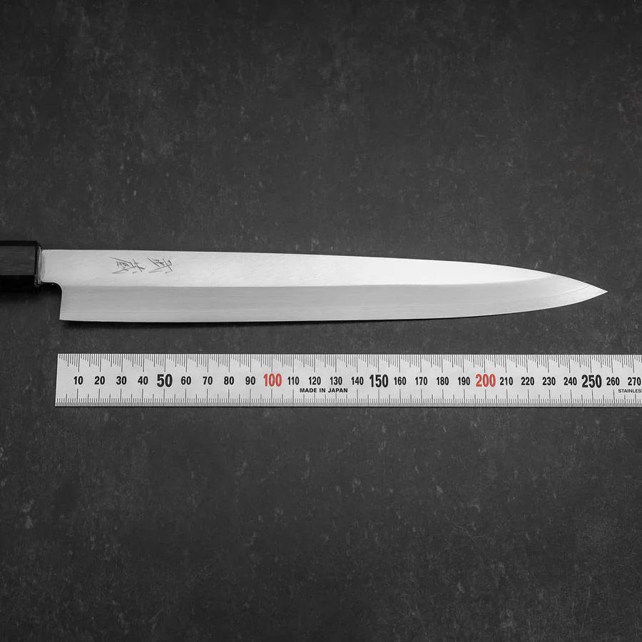 Yanagiba Silver Steel #3 Kasumi Dunkelblauer Urushi Griff 260mm - Image 7