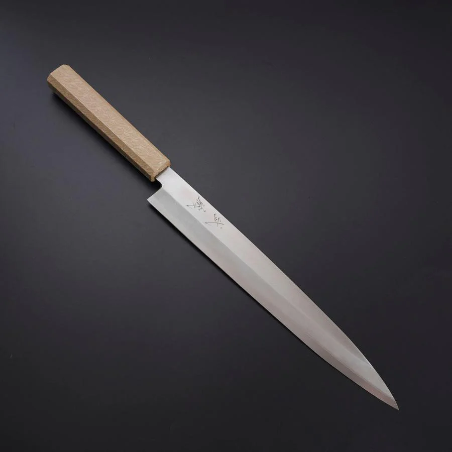 Yanagiba Silver Steel #3 Kasumi Weißer Urushi Griff 260mm