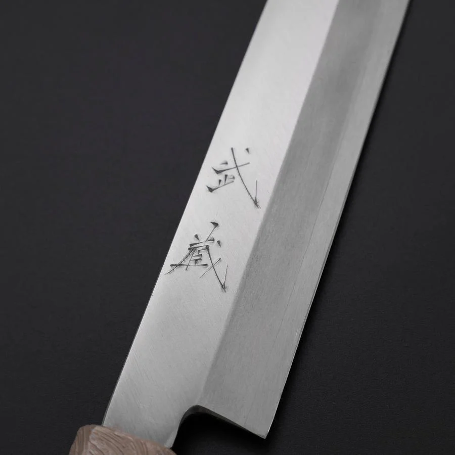 Yanagiba Silver Steel #3 Kasumi Weißer Urushi Griff 260mm - Image 4