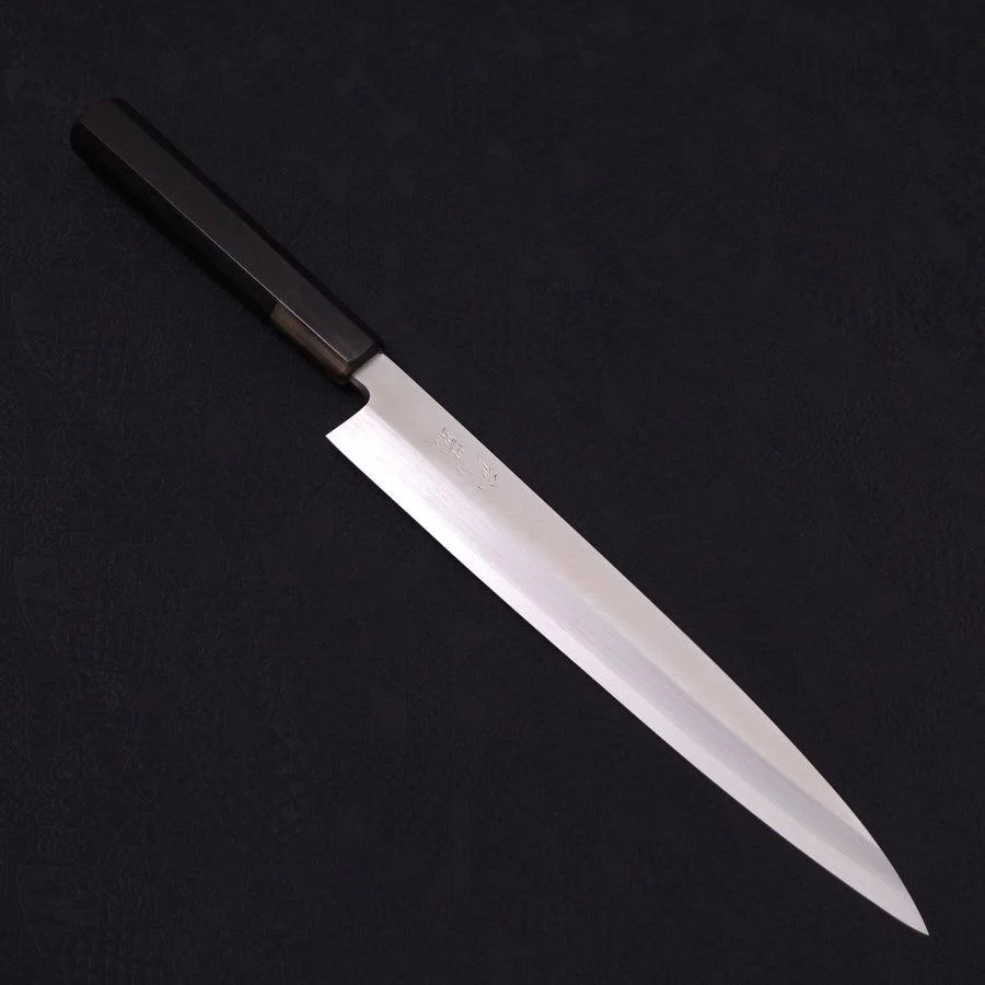 Yanagiba Silver Steel #3 Kasumi Büffelhorn und Ebenholz Griff 240mm
