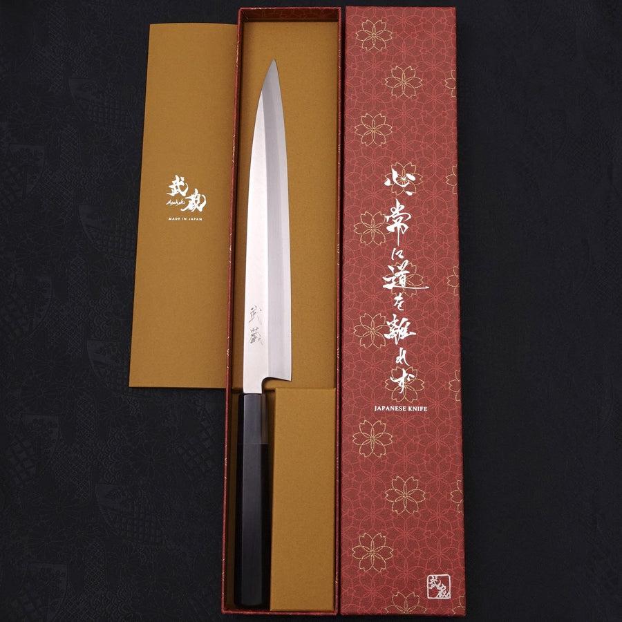 Yanagiba Silver Steel #3 Kasumi Büffelhorn und Ebenholz Griff 240mm - Image 8