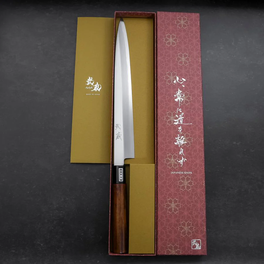 Yanagiba SK-Stahl Kasumi Rosenholz Griff 270mm - Image 8