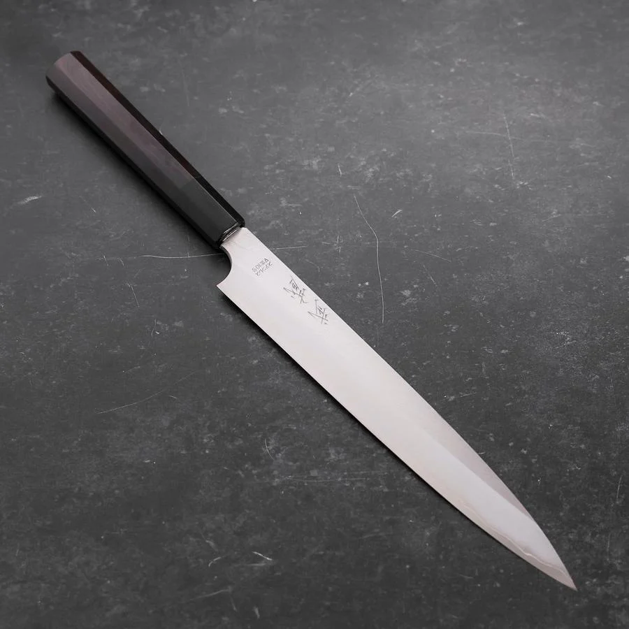 Yanagiba VG-10 Kasumi Büffelhorn und Ebenholz Griff 240mm