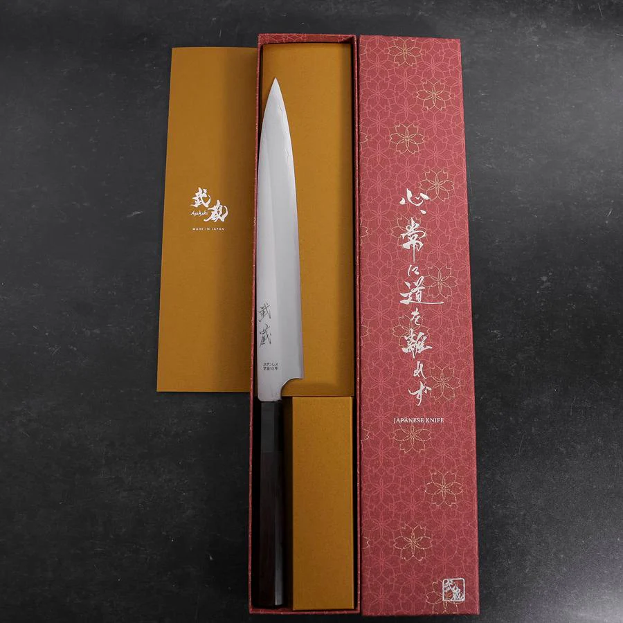 Yanagiba VG-10 Kasumi Büffelhorn und Ebenholz Griff 240mm - Image 8