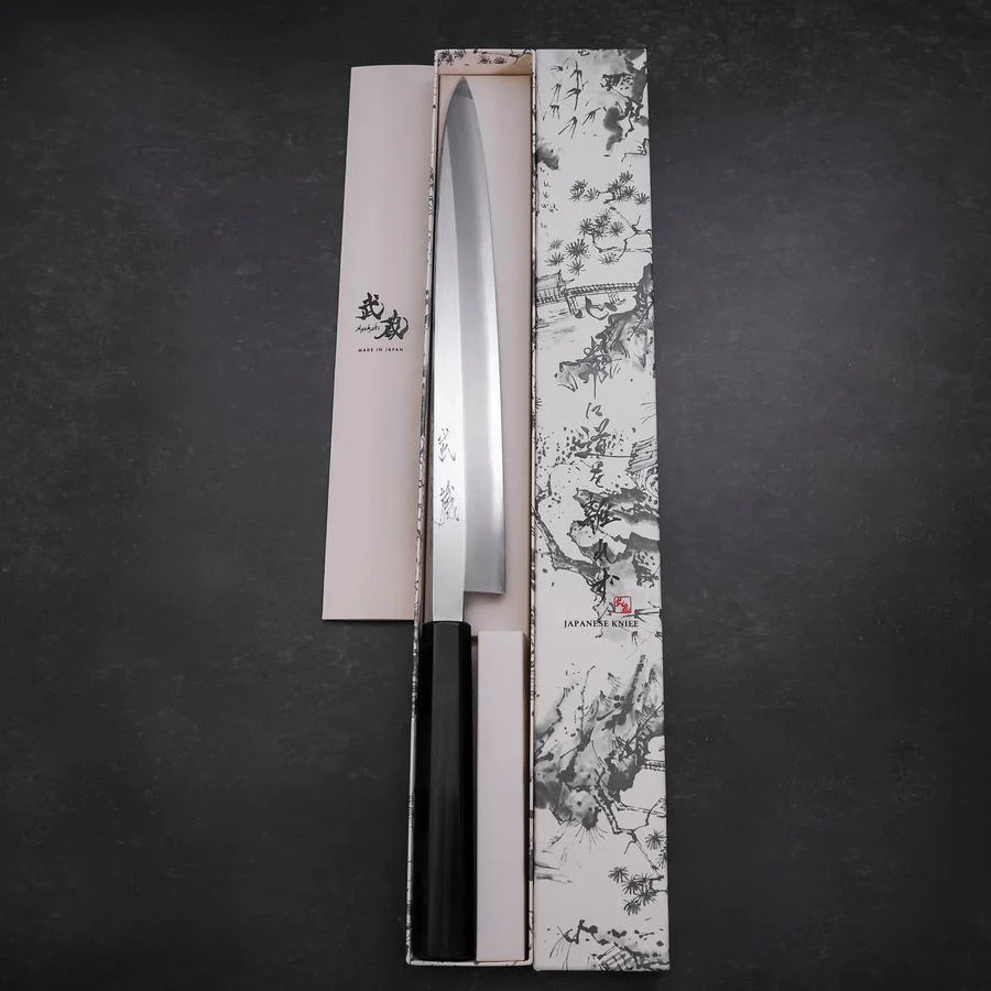 Yanagiba VG-10 Kagami Kasumi Rosen- und Ebenholz Griff 300mm - Image 8