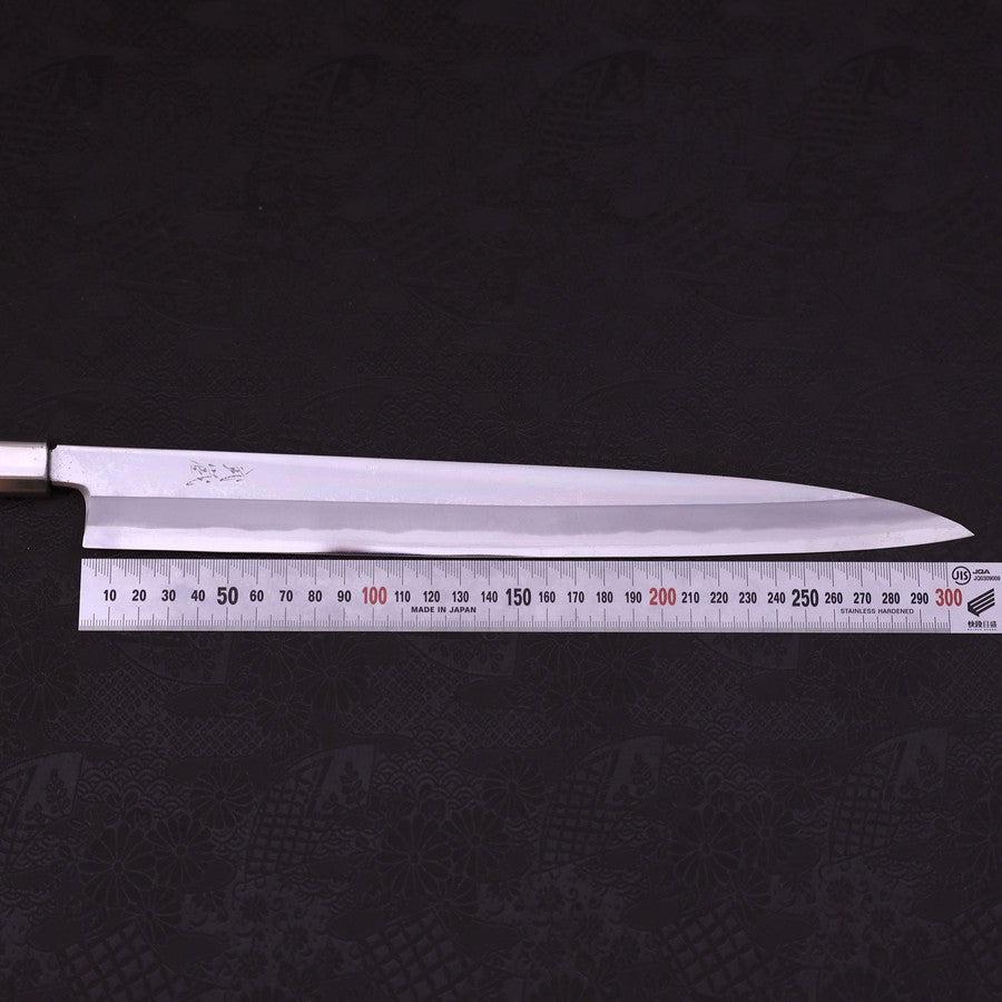 Yanagiba White Steel #1 Büffelhorn und Ebenholz Griff 300mm - Image 7