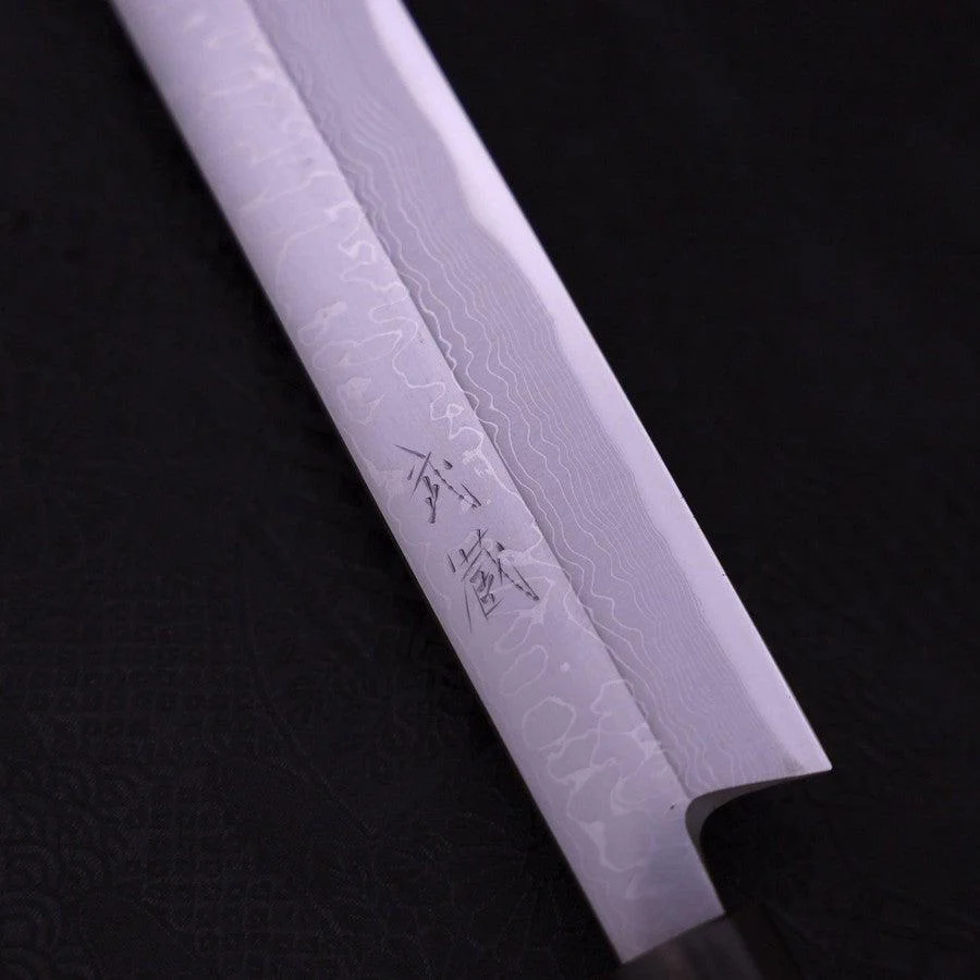 Yanagiba White Steel #1 Damast Rosenholz Griff 330mm - Image 3