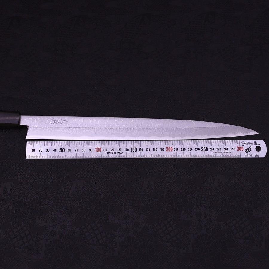 Yanagiba White Steel #1 Damast Rosenholz Griff 330mm - Image 7