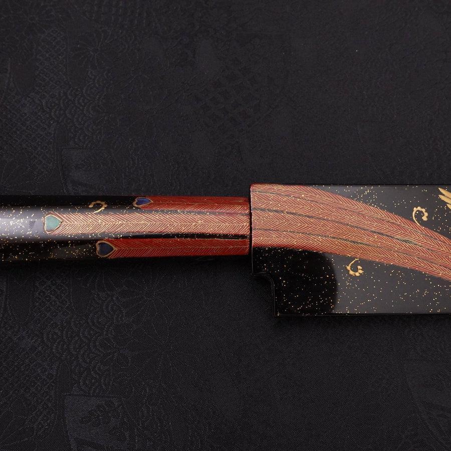 Yanagiba White Steel #2 Schwarzes Kagami Finish Mond-Fuji Sui-Honyaki Urushi Griff mit Urushi Scheide 330mm - Image 10