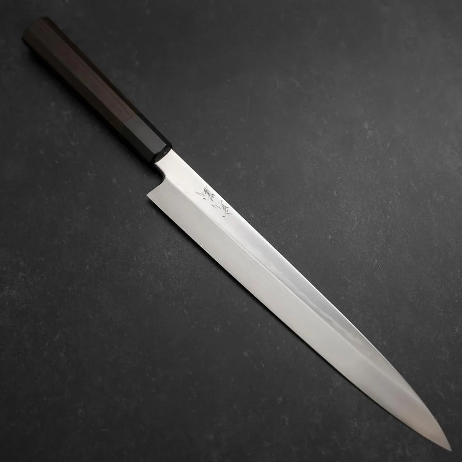 Yanagiba White Steel #2 Honyaki Büffelhorn und Ebenholz Griff 270mm
