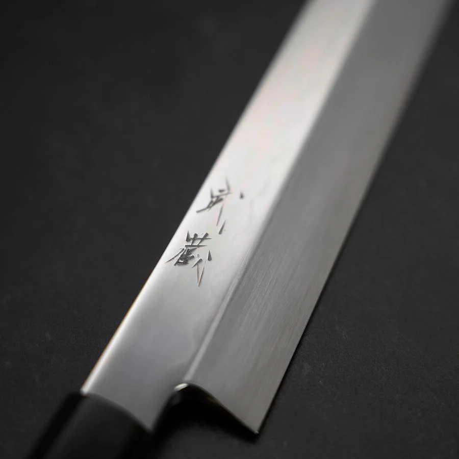 Yanagiba White Steel #2 Honyaki Büffelhorn und Ebenholz Griff 270mm - Image 3