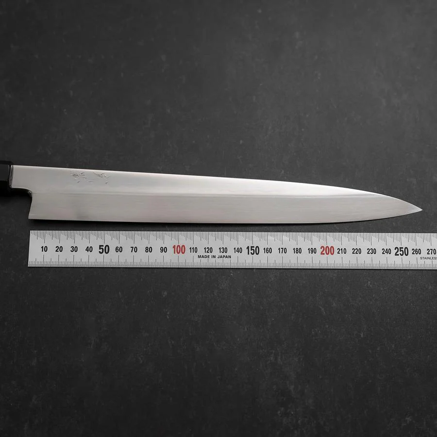 Yanagiba White Steel #2 Honyaki Büffelhorn und Ebenholz Griff 270mm - Image 7