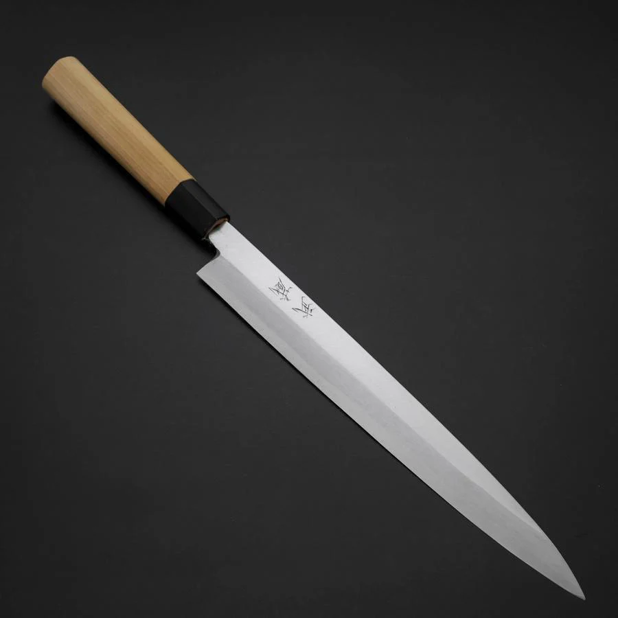 Yanagiba White Steel #2 Kasumi Büffelhorn und Magnolienholz Griff 270mm