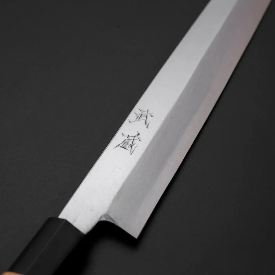 Yanagiba White Steel #2 Kasumi Büffelhorn und Magnolienholz Griff 270mm - Image 3