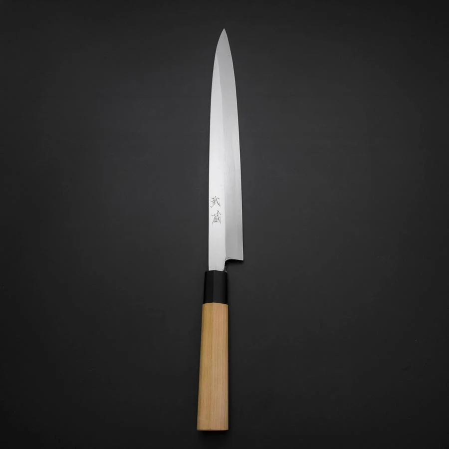 Yanagiba White Steel #2 Kasumi Büffelhorn und Magnolienholz Griff 270mm - Image 8