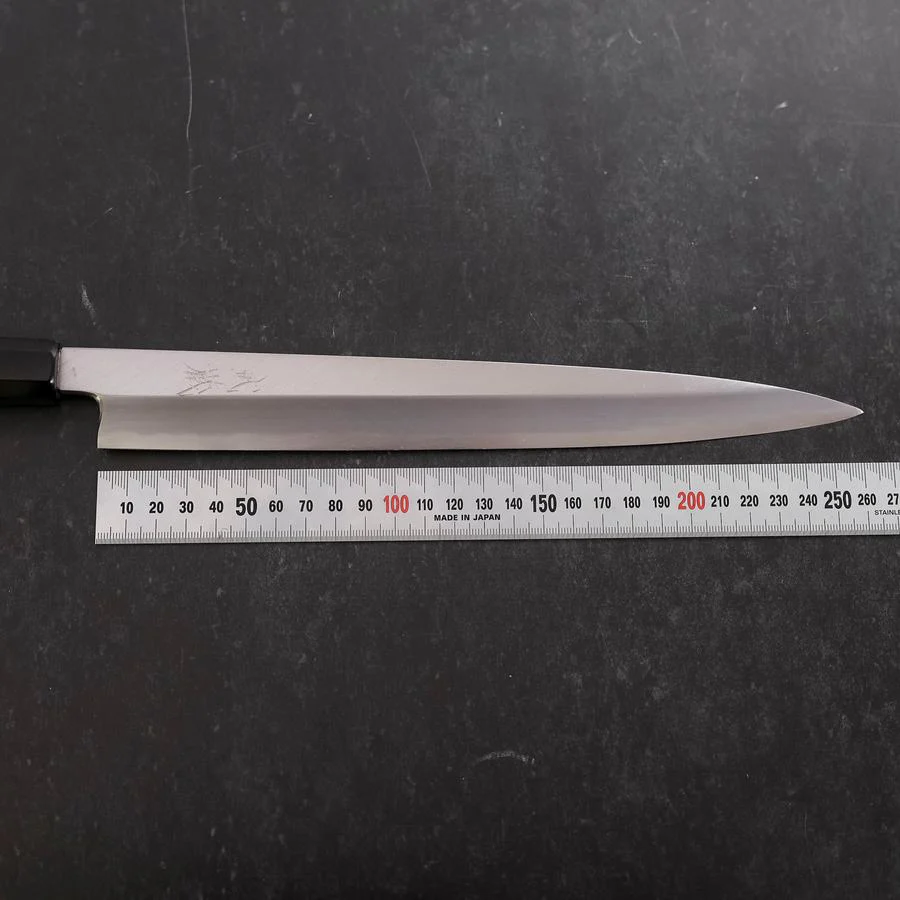 Yanagiba White Steel #2 Kasumi Büffelhorn und Ebenholz Griff 270mm - Image 7
