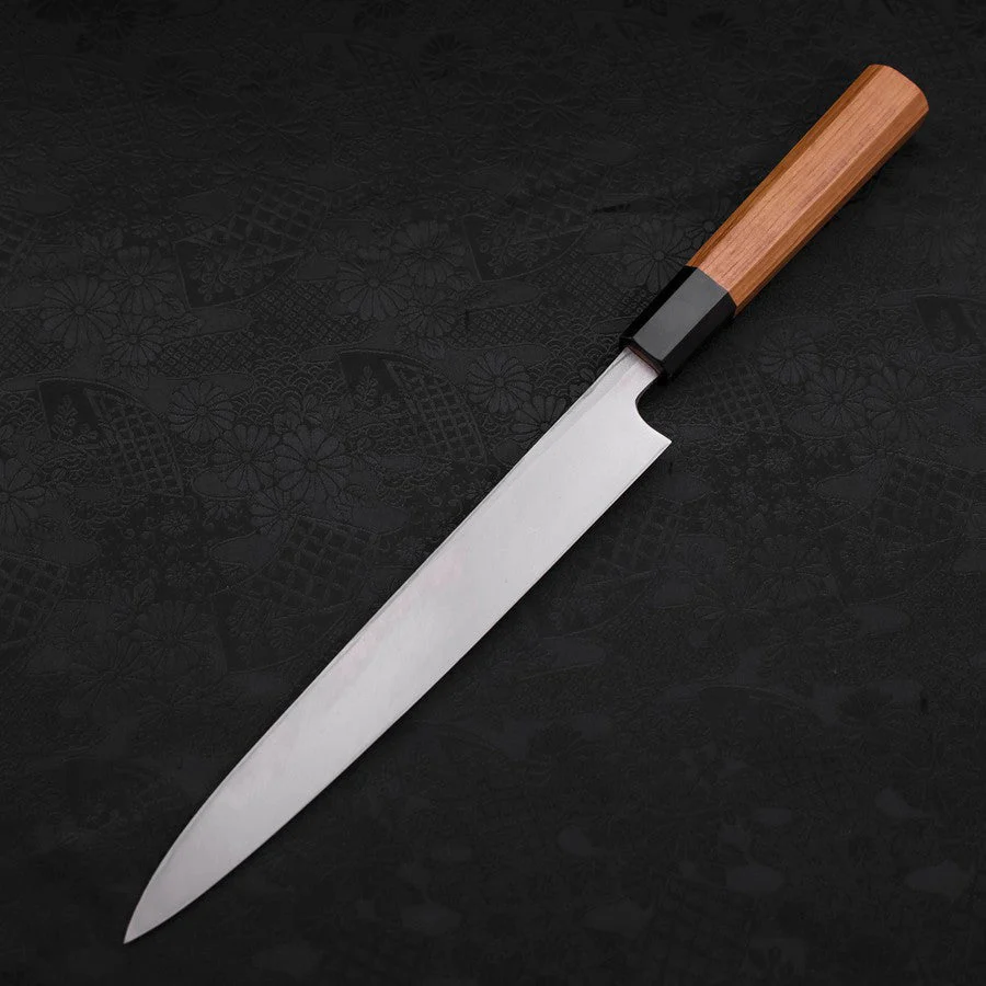 Yanagiba White Steel #2 Kurouchi Büffelhorn und Teakholz Griff 225mm - Image 2